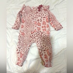 Mud Pie Leopard Mauve Cotton Gauze one piece